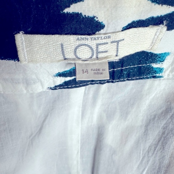 Ann Taylor Loft Blue & White Animal‎ Print Skirt – Size 14 - Picture 4 of 4